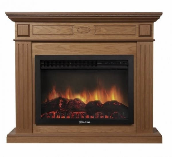 Электрокамин с широким очагом 2D Electrolux EFP/P-3020LS с порталом Firelight Bianco 30 дуб