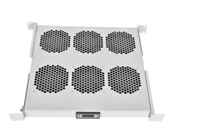 Вентиляторный модуль Rem R-FAN, 230V, 1U, 45х482,6х410 мм (ВхШхГ), вентиляторов: 6, 43 дБ, поток: 900 м3/ч, для всего 19" спектра, цвет: серый, (с контроллером)