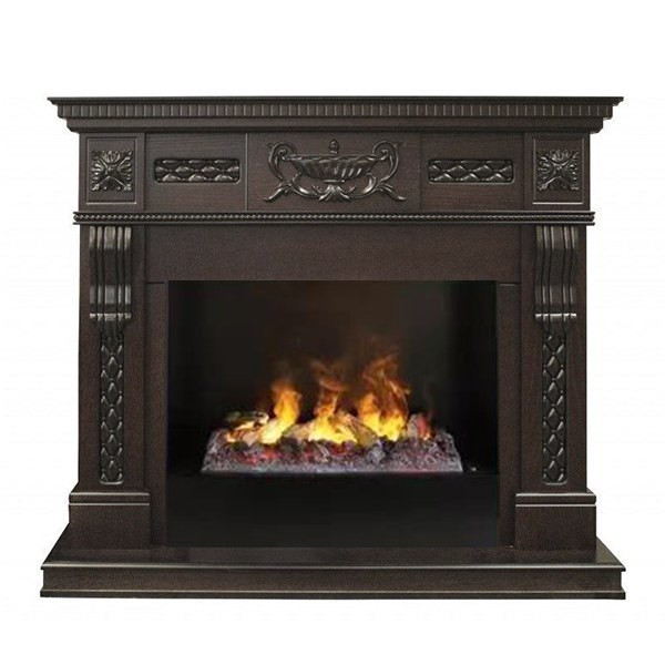 Электрокамин с широким очагом 3D Real-Flame Corsica Lux 26 AO (AO-255) с очагом Black вставка + 3D Cassette 630