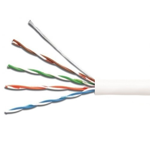 Кабель витая пара TWT, U/UTP, 4 пар., кат. 6, проводник Ø 0,57мм, AWG23, LSZH, 250МГц, 1м (бухта 305м), тип прокладки: внутри зданий, цвет: белый