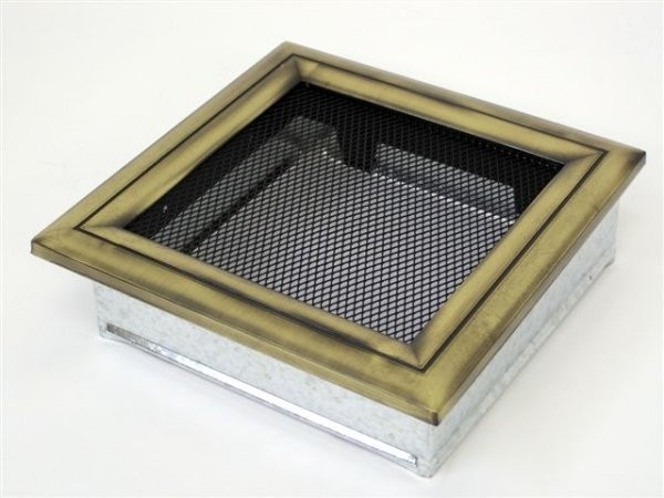 Вентиляционная решетка для камина Kratki 22х22 Оскар латунь 22O