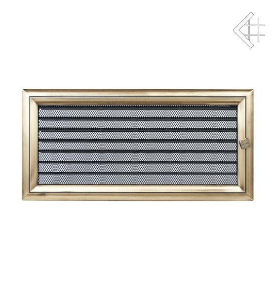 Вентиляционная решетка для камина Kratki 17х37 Оскар латунь с жалюзи 37OX