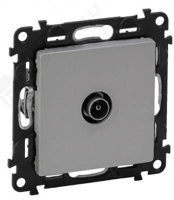 Розетка оконечная Legrand Valena Life, 1x TV, экр., внешняя, 51х58 мм (ВхШ), цвет: алюминий, (LEG.753660)