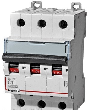 Автоматический выключатель Legrand DX3, 3 модуль, C класс, 3P, 1А, 10кА, (LEG.407851)