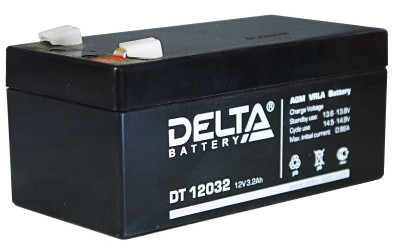 Аккумулятор для ИБП Delta Battery DT, 67х67х135 мм (ВхШхГ),  Необслуживаемый свинцово-кислотный,  12V/3,3 Ач, цвет: чёрный, (DT 12032)