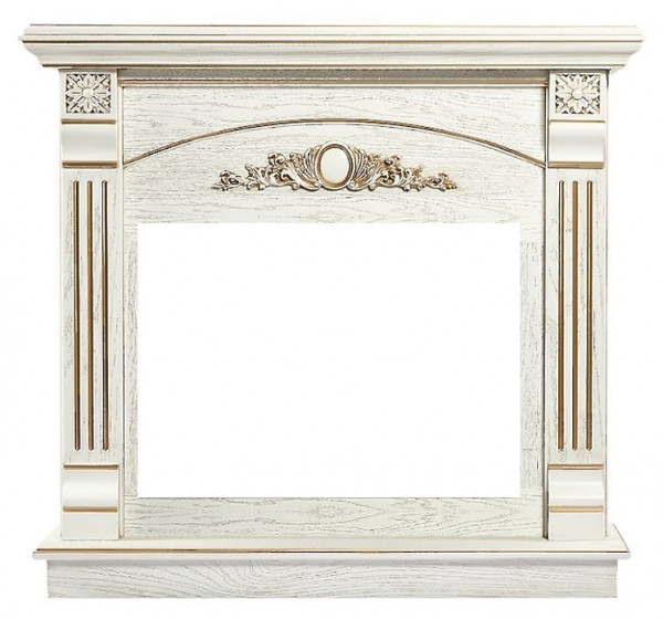 Широкий портал Firelight Barocco 25 шпон белый дуб с золотой патиной