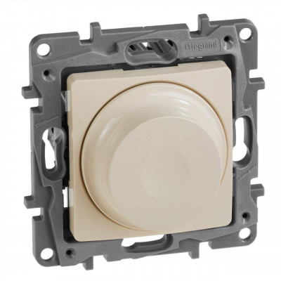 Светорегулятор Legrand Etika, с поворотной ручкой, без подсветки, цвет: слоновая кость (672319)