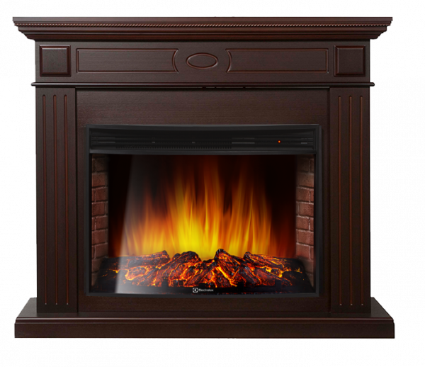Электрокамин с широким очагом 2D Electrolux EFP/P-3320RLS с порталом Firelight Bianco 30 темный дуб