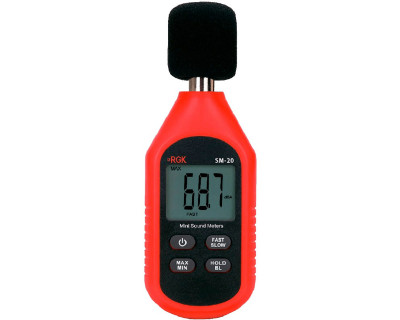 Тестер RGK, (SM-20), с дисплеем, питание: батарейки, корпус: пластик, шумомер, (776530)