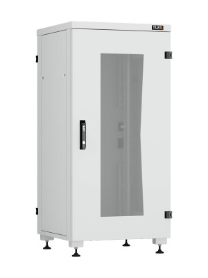 Шкаф телекоммуникационный напольный TLK Lite II, IP20, 24U, 1242х600х600 мм (ВхШхГ), дверь: стекло, задняя дверь: металл, боковая панель: сплошная съемная, разборный, цвет: серый, (TFI-246060-GMMM-R-GY)
