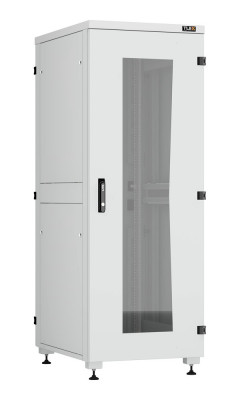 Шкаф телекоммуникационный напольный TLK Lite II, IP20, 33U, 1642х600х800 мм (ВхШхГ), дверь: стекло, задняя дверь: металл, боковая панель: сплошная, 2 части, разборный, цвет: серый, (TFI-336080-GHMH-R-GY)