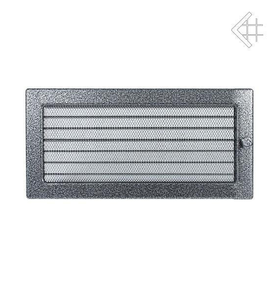 Вентиляционная решетка для камина Kratki 17х49 черная/хром пористая с жалюзи 49CSX