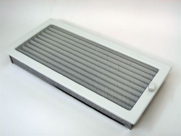 Вентиляционная решетка для камина Kratki 22х45 белая с жалюзи 22/45BX