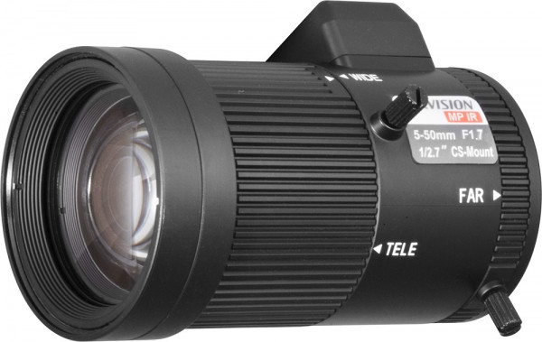 Объектив HIKVISION, вариофокальный, 1/2,7’, длина объектива: 76,71 мм, Ø: 43 мм , ИК-фильтр, объе-в: 3 Мп, F 1,7, управление диафрагмой: автоматическое, рабочее расстояние: 0,3 м, цвет: чёрный, (TV0550D-MPIR)