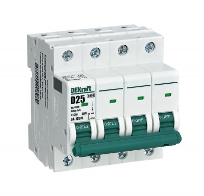 Автоматический выключатель DEKraft ВА-103M, 4 модуль, C класс, 4P, 32А, 6кА, (12532DEK)