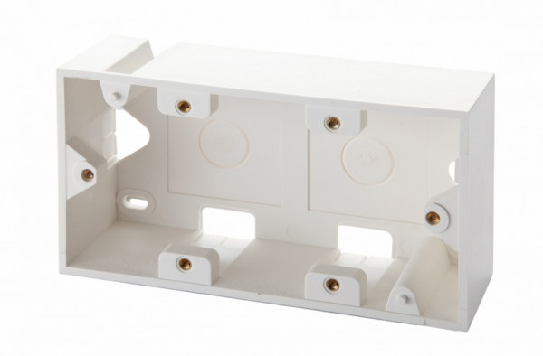Коробка открытого монтажа Eurolan Серия 45, внешняя, 22,5х45 мм (ВхШ), 4 модуля, цвет: белый