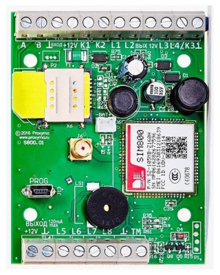 Устройство оконечное объектовое приемно-контрольное c GSM коммуникатором S800-2GSM-B Нано 8 (плата)