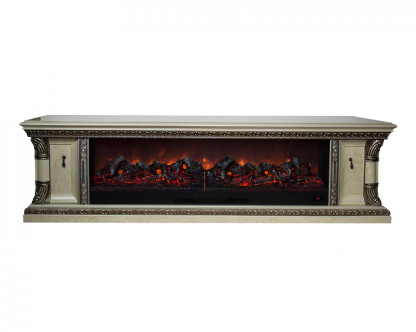 Линейный электрокамин Glenrich Георгия Delux (Premier S130) Слоновая кость