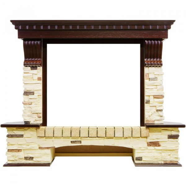 Широкий портал Royal Flame Pierre Luxe сланец под очаг Symphony 2608/Symphony 2624L (темный дуб)