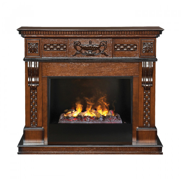 Электрокамин с широким очагом 3D Real-Flame Corsica Lux 26 AO с очагом Black вставка + 3D Cassette 630