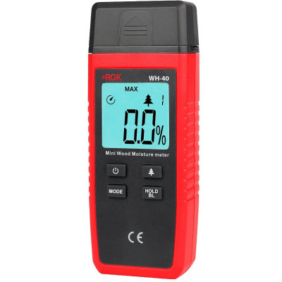 Тестер RGK, (WH-40), с дисплеем, питание: батарейки, корпус: пластик, измерение влажности древесины, (776295)