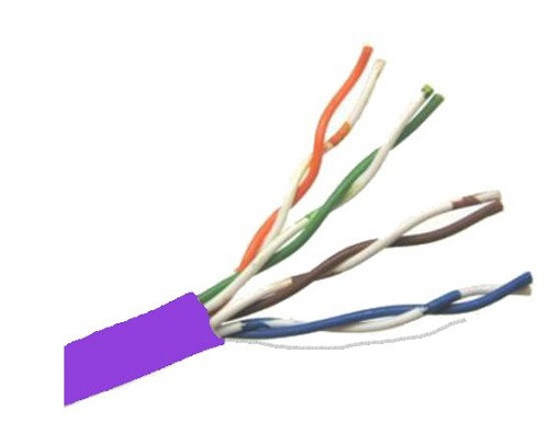Кабель витая пара Belden GigaFlex 2400, U/UTP, 4 пар., кат. 6, проводник Ø 0,51мм, AWG23, LSZH, 250МГц, 1м (катушка 305м), с рипкордом, тип прокладки: внутри зданий, цвет: фиолетовый