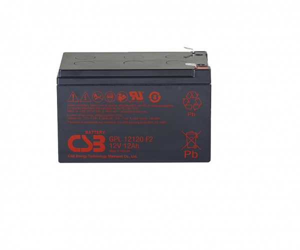 Аккумулятор для ИБП CSB Battery GPL, 94,1х98х151 мм (ВхШхГ),  необслуживаемый свинцово-кислотный,  12V/12 Ач, (GPL 12120)