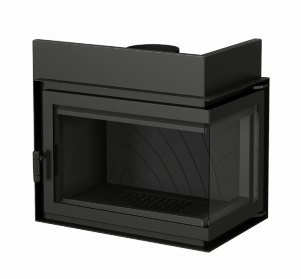 Угловая правая дровяная топка ECT Font/700/R 14 кВт, 735/514/460, угловое стекло справа