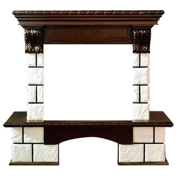 Широкий портал Royal Flame Pierre Luxe под очаг Vision 23 LED FX Темный дуб