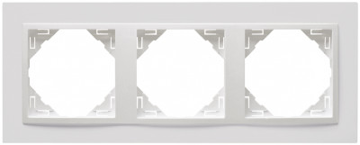 Рамка Efapel Logus90, 3 поста, плоская, универсальная, цвет: белый, линейка "Анимато" (90930 TBB)