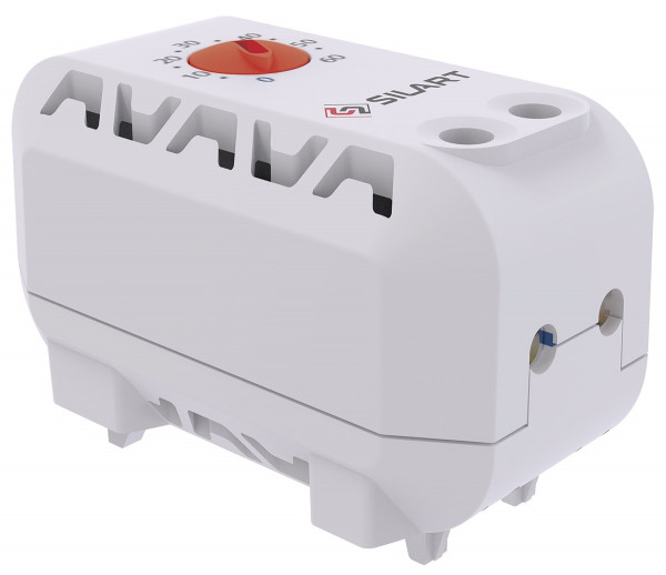 Терморегулятор SILART TBS, 63х34х42 мм (ВхШхГ), 160Вт, на DIN-рейку, для шкафов, 250V, серый, конфигурация контактов NC