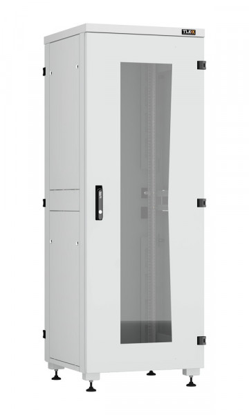 Шкаф телекоммуникационный напольный TLK Lite II, IP20, 33U, 1642х600х600 мм (ВхШхГ), дверь: стекло, задняя дверь: металл, боковая панель: сплошная, 2 части, разборный, цвет: серый, (TFI-336060-GHMH-R-GY)