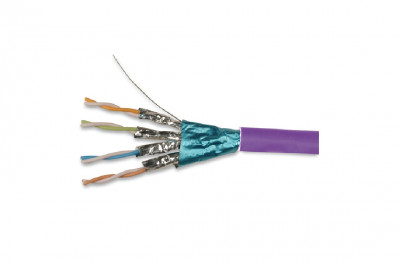 Кабель витая пара Belden, S/FTP, 4 пар., кат. 6A, проводник Ø 0,57мм, AWG23, LSZH, 500МГц, 1м (500м), тип прокладки: внутри зданий, цвет: фиолетовый