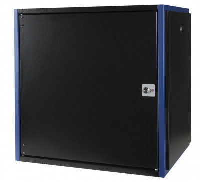 Шкаф телекоммуникационный настенный Datarex, 19", 12U, 490х600х450 мм (ВхШхГ), дверь: металл, боковая панель: сплошная съемная, разборный, цвет: чёрный