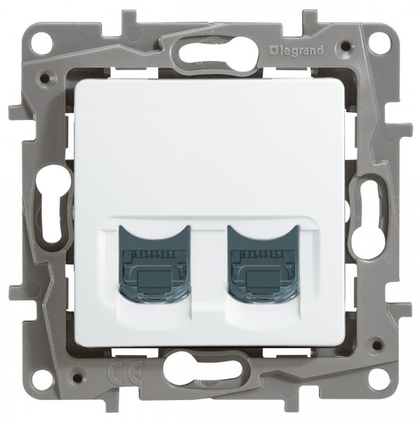 Розетка информационная Legrand Etika, 2x RJ45, кат. 5, RJ45, цвет: белый, (LEG.672255)