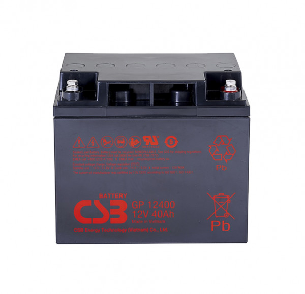 Аккумулятор для ИБП CSB Battery GP, 170,4х165х197 мм (ВхШхГ),  необслуживаемый свинцово-кислотный,  12V/40 Ач, (GP 12400)