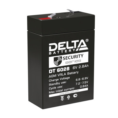 Аккумулятор для ИБП Delta Battery DT, 99х33х66 мм (ВхШхГ),  Необслуживаемый свинцово-кислотный,  6V/2,8 Ач, цвет: чёрный, (DT 6028)