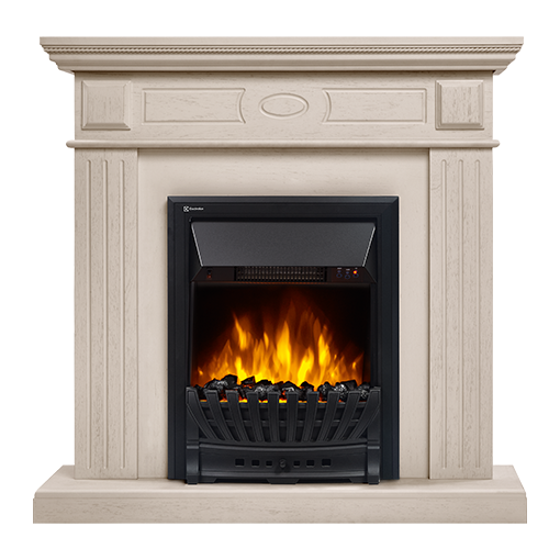 Электрокамин с классическим очагом 2D Electrolux EFP/P-1020LS с порталом Firelight Bianco Classic беленый дуб