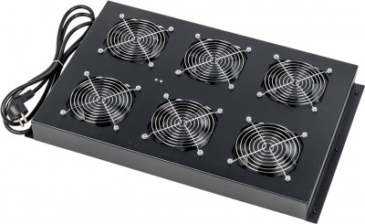 Вентиляторный модуль Lanmaster DC, собранный, 1070 мм Г, вентиляторов: 6, для шкафов DC, цвет: чёрный