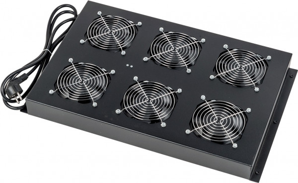 Вентиляторный модуль Lanmaster DC, собранный, 1070 мм Г, вентиляторов: 6, для шкафов DC, цвет: чёрный