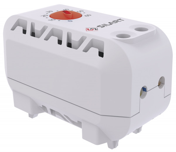 Терморегулятор SILART TBS, 63х34х42 мм (ВхШхГ), 140Вт, на DIN-рейку, для шкафов, 250V, серый, конфигурация контактов NC