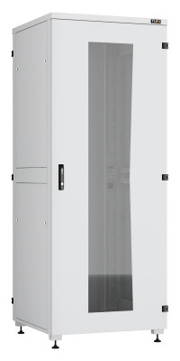 Шкаф телекоммуникационный напольный TLK Lite II, IP20, 42U, 2042х800х800 мм (ВхШхГ), дверь: стекло, задняя дверь: металл, боковая панель: сплошная, 2 части, разборный, цвет: серый, (TFI-428080-GHMH-R-GY)