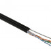 Кабель витая пара Hyperline, U/UTP, 4 пар., кат. 5е, проводник Ø 0,51мм, AWG24, PE, 100МГц, 1м (катушка 500м), металл. трос ∅  2,0 мм, тип прокладки: снаружи зданий, цвет: чёрный