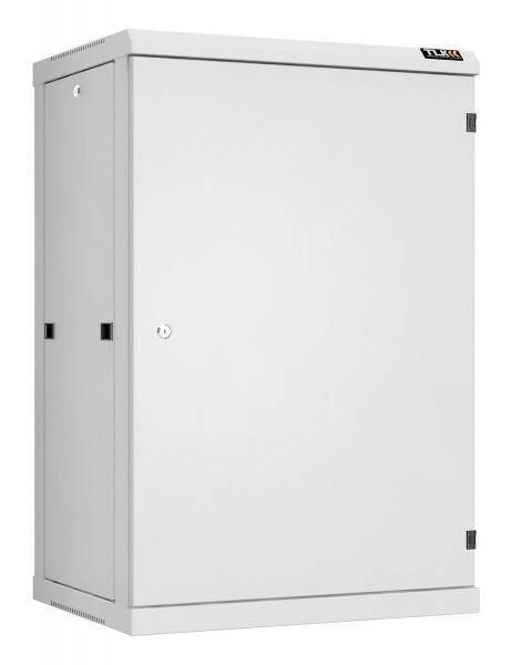 Шкаф телекоммуникационный настенный TLK Classic II, 19", 18U, 904х600х450 мм (ВхШхГ), дверь: металл, боковая панель: сплошная съемная, разборный, цвет: серый