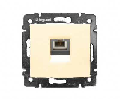 Розетка в сборе Legrand Valena, 1x RJ11, кат. 5е, экр., внутренняя, 51х58 мм (ВхШ), цвет: слоновая кость, (LEG.774338)