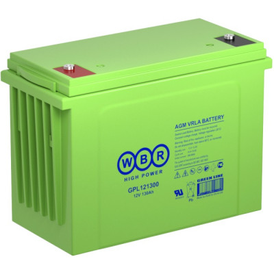 Аккумулятор для ИБП WBR GPL, 352х170х278 мм (ВхШхГ),  необслуживаемый свинцово-кислотный,  12V/130 Ач, (GPL121300 WBR)