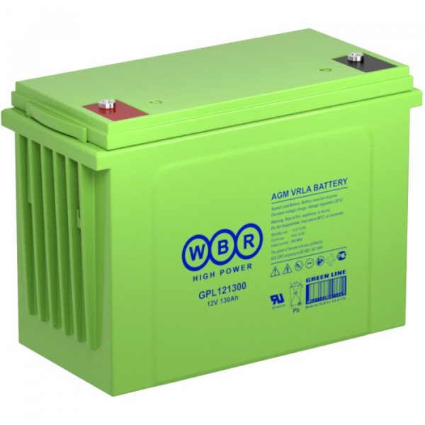 Аккумулятор для ИБП WBR GPL, 352х170х278 мм (ВхШхГ),  необслуживаемый свинцово-кислотный,  12V/130 Ач, (GPL121300 WBR)