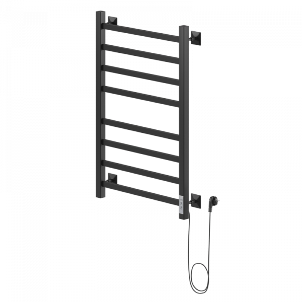 Электрический полотенцесушитель Ника STEP-1 80/40 RAL9005 черный матовый правый тэн