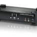 Переключатель KVM Aten, портов: 2, 55,5х88х210 мм (ВхШхГ), USB, со встроенным концентратором (MST), цвет: чёрный