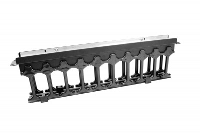 Организатор коммутационных шнуров ЦМО, 19", 1HU, 43,6х482,6х124 мм (ВхШхГ), горизонтальный, с крышкой, для кабеля, цвет: чёрный